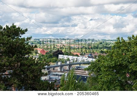Aerial View of Naestved town in Denmark