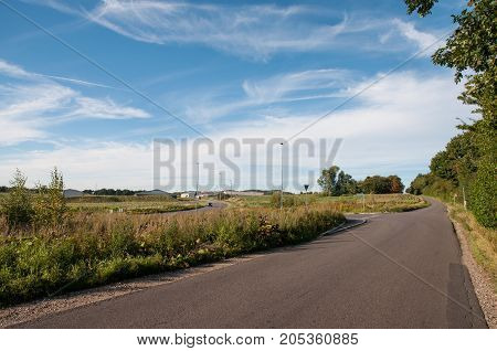 Ugledigevej Road In Town Of Oerslev In Denmark