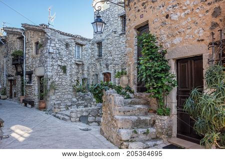 Street of Tourrettes-sur-Loup a medieval village in the Alpes-Maritimes department in southeastern France