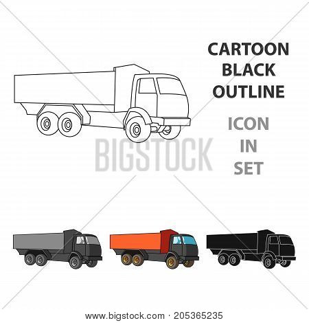 Pickup rural truck. Tow auto. Truck with orange body for the transport of agricultural crops.Agricultural Machinery single icon in cartoon style vector symbol stock web illustration.