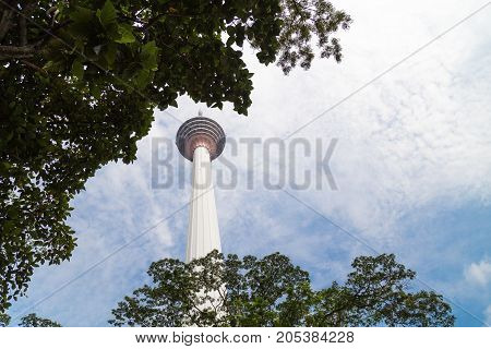 Kuala Lumpur,  Malaysia, September 16, 2017: Kl Tower Is The Seventh-tallest Tower In The World By P