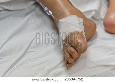Patient In The Hospital With Saline Intravenous