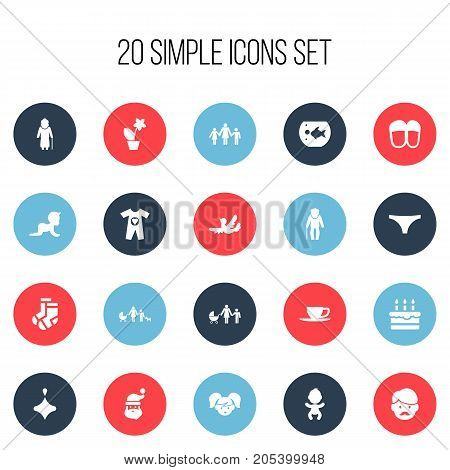 Set Of 20 Editable Folks Icons. Includes Symbols Such As Father, Floweret, Kids And More