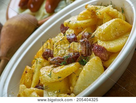 Bratkartoffeln - German Style Fried Potatoes  ,close up meal
