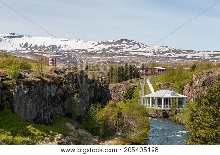 Glera river power plant in Iceland early summer