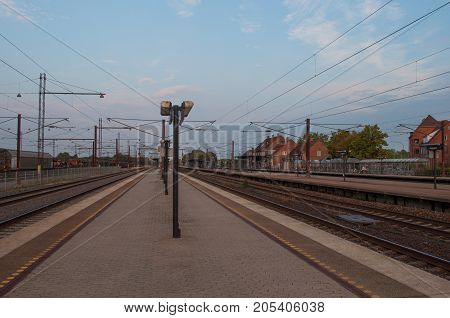 platform at Ringsted train station in Denmark