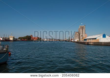 Korsoer harbor in Denmark on a sunny day