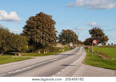 Road On The Island Of Bogoe In Denmark