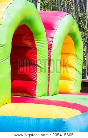 the blown castle - a ruuber blowned playgrond for children