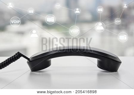IP Phone with icon - cencept for phone connected to multi device