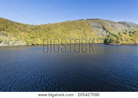 Lake Rursee In Autumn, Germany, Eifel