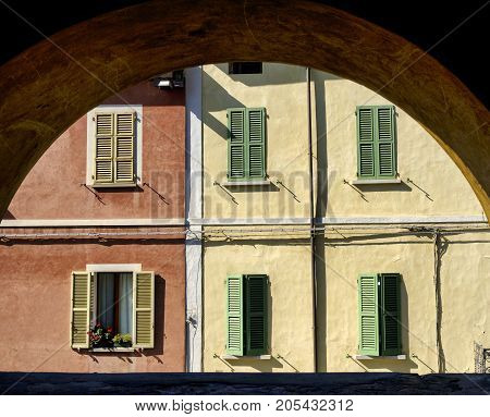 Brisighella (Ravenna Emilia Romagna Italy): the famous covered street known as via degli Asini or via del Borgo