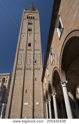 Forli (Emilia Romagna Italy): the church of San Mercuriale in Aurelio Saffi square