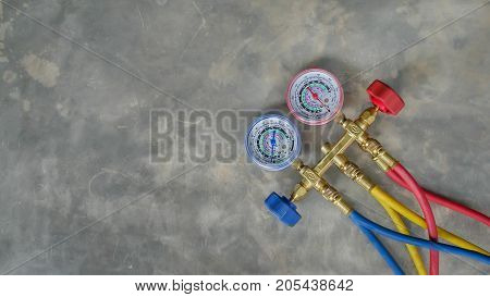 top view the equipment measure of air conditioner