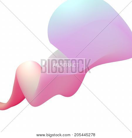 Abstract 3d colorful shape. Vector artistic illustration. Vibrant gradient stream or cloud. Liquid blended fluids. Color path. Creativity concept. Visual communication poster design