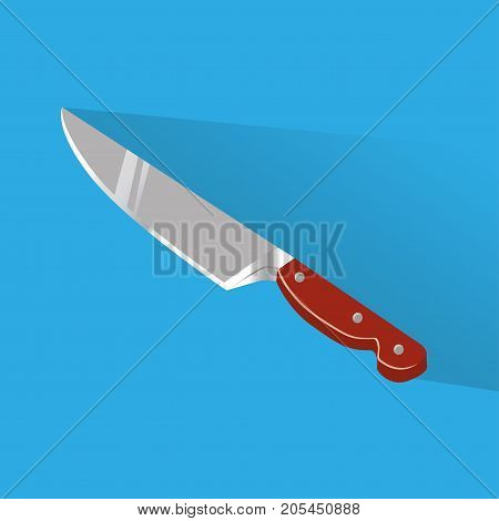 cooking knife icon isolated on blue background. vector illustration in flat style.