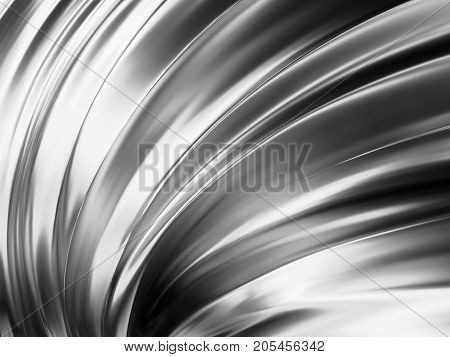 Wave Shape with Lovely Reflections 3D Illustration