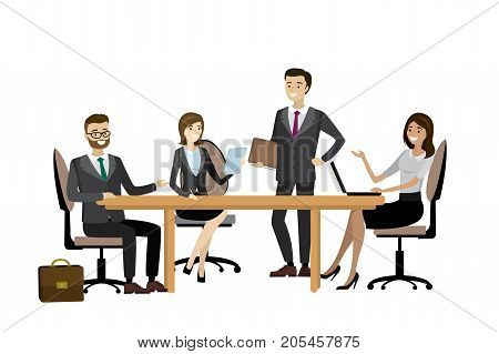 Business Team Brainstorming Together In Office