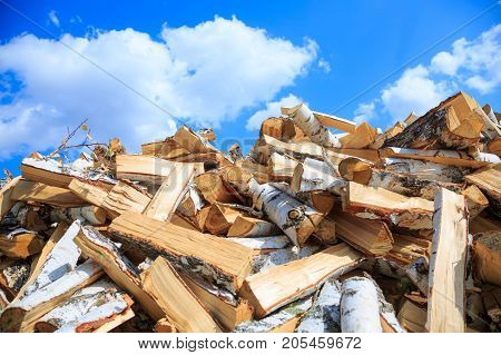 Preparation Of Firewood For The Winter And Use For Cooking, Firewood Background