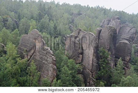 rock formations Broumov rock National Nature Reserve Czech Republic
