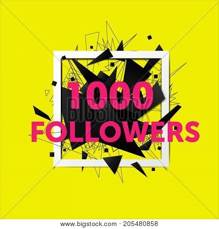 Vector thanks design template for network friends and followers. 500 followers card. Image for Social Networks. Web user celebrates large number of subscribers or followers