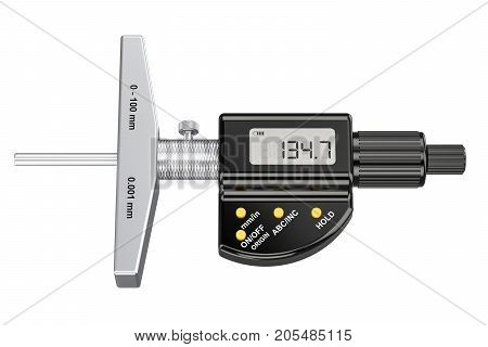 Digital Depth Micrometer 3D rendering isolated on white background