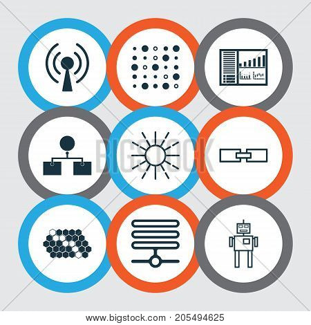 Learning Icons Set. Collection Of Information Base, Controlling Board, Hive Pattern And Other Elements