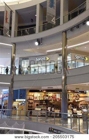 BLOOMINGTON, MINNESOTA - JUL 27: Mall of America in Bloomington, Minnesota, as seen on July 27, 2017. It is the second largest mall in terms of leaseable space and the largest mall in the United States in terms of total floor area.