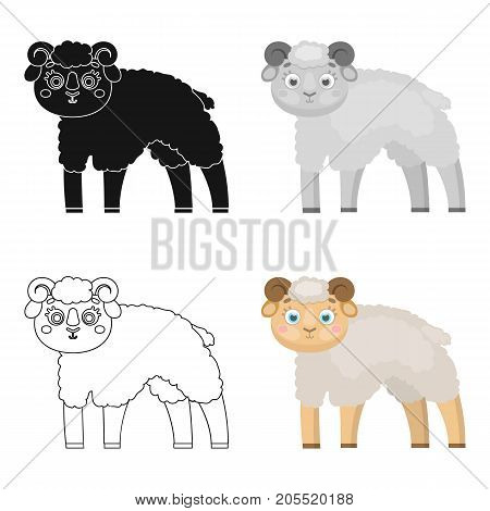 Sheep single icon in cartoon style.Sheep, vector symbol stock illustration .