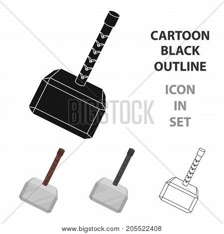 Viking battle hammer icon in cartoon design isolated on white background. Vikings symbol stock vector illustration.