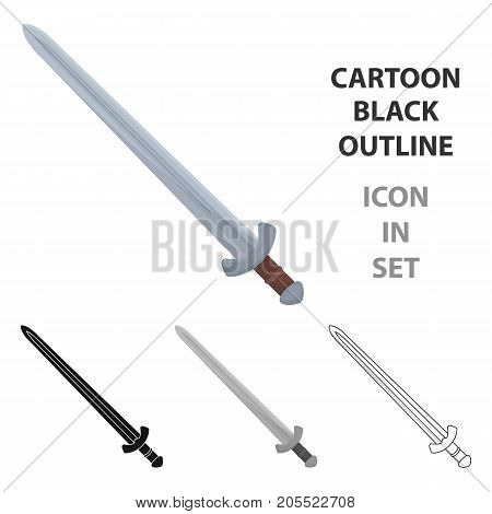 Viking sword icon in cartoon design isolated on white background. Vikings symbol stock vector illustration.