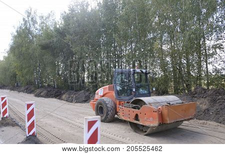 Russia, September 22, 2017: Repair Of The Road In The Republic Of Mari El
