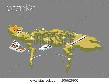 Map Philippines isometric concept. 3d flat illustration of Map Philippines.