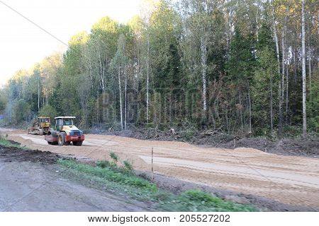 Russia, September 22, 2017: Repair Of The Road In The Republic Of Mari El