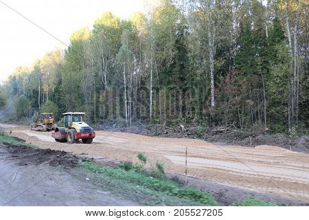 Russia, September 22, 2017: Repair Of The Road In The Republic Of Mari El