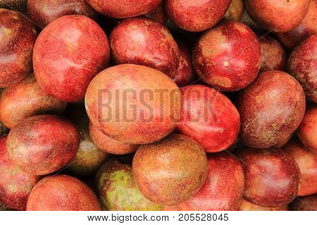 Red Passion Fruits Background