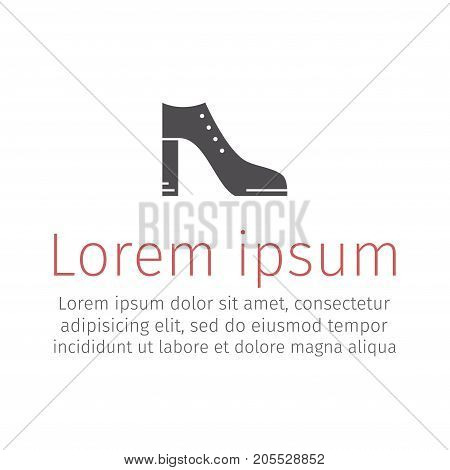 Women's Shoe Vector sign for web graphic.
