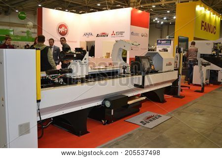 Kiev, Ukraine International Industrial Exhibition - November 25, 2016: - industrial machinery, Industrial equipment, industry facilities and machine tools, machinery lathes