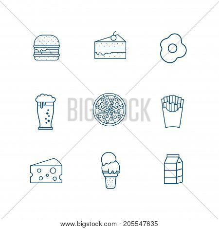 set delicious food nutrition to eat vector illustration