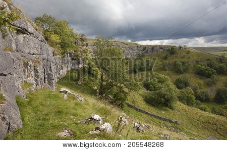 Malham Cove Yorkshire Dales National Park England.