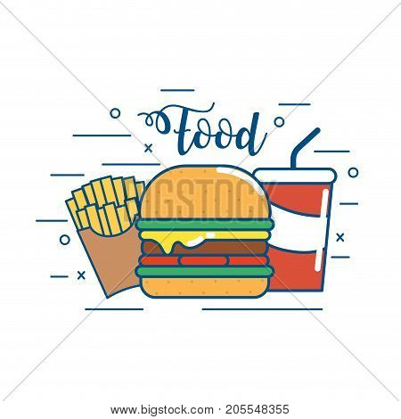 tasty fastfood nutrition and unheallthy food vector illustration