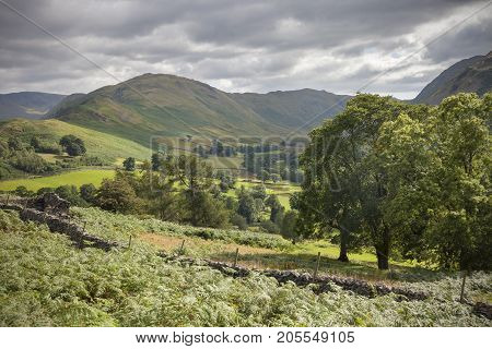 View from Hallin Fell Cumbria the Lake District England.