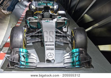 Frankfurt-September 20: Mercedes-AMG F1 W08 EQ Power+ at the Frankfurt International Motor Show on September 20 2017 in Frankfurt