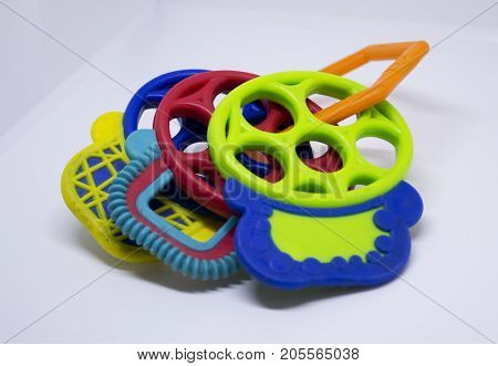 Colorful teether for infant and toddlers for theeth pain relief