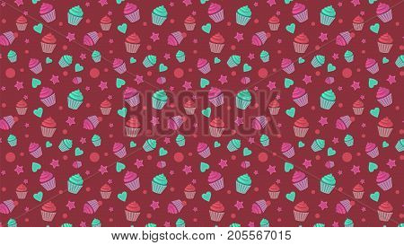 Christmas Pattern with cute assets for Background or Paper