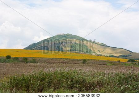 Mountain view near the town of Zheleznovodsk, Stavropol Krai, Russia. Beautiful summer landscape.