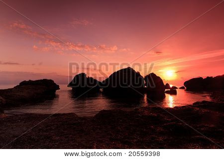 Porto Zoro Beach solopgang