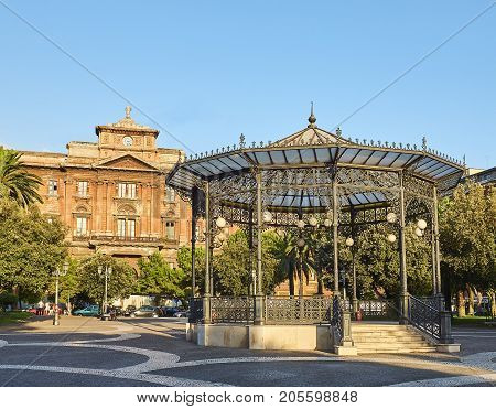 Piazza Garibaldi Gardens In Taranto, Apulia, Italy.