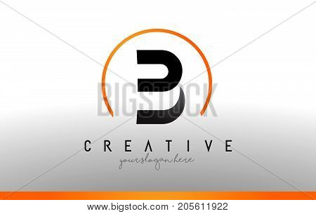 B Letter Logo Design With Black Orange Color. Cool Modern Icon Template.