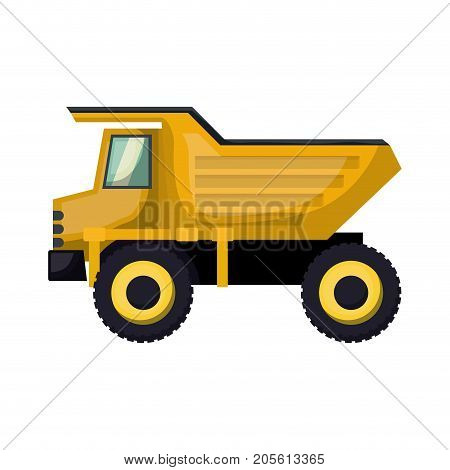 dump truck flat icon colorful silhouette with half shadow vector illustration